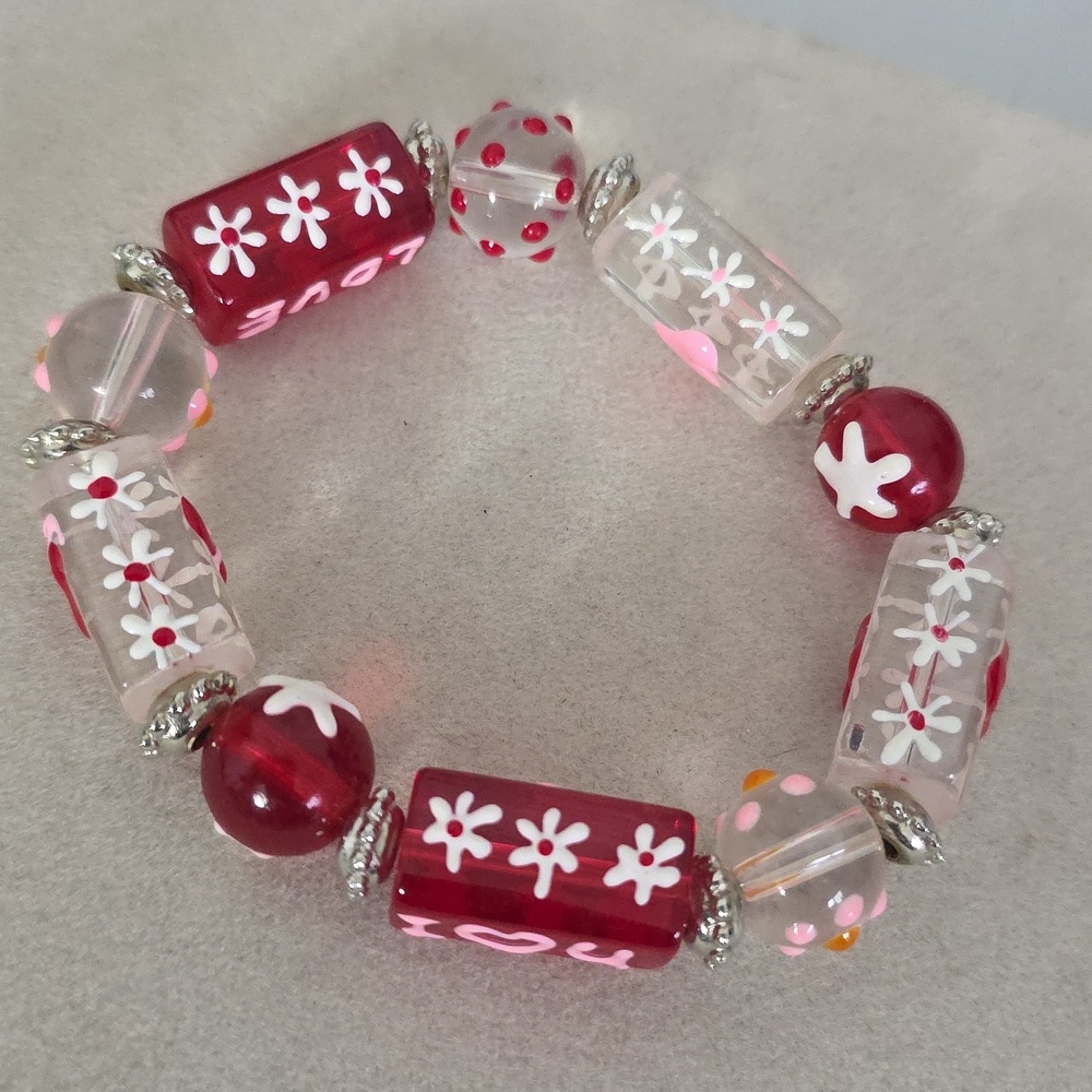 Cute Glass Bead "LOVE" Bracelet